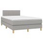 Cama box spring con colchón tela y LED gris claro 120x200 cm de vidaXL, Camas y somieres - Ref: Foro24-3133861, Precio: 377,6...