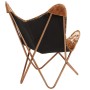 Brown and White Genuine Goat Leather Butterfly Chair by vidaXL, Armchairs - Ref: Foro24-246391, Price: 117,03 €, Discount: %