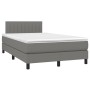 Box spring bed with mattress and LED dark gray fabric 120x200 cm by vidaXL, Beds and slatted bases - Ref: Foro24-3133302, Pri...