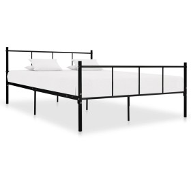 Black metal bed frame 140x200 cm by vidaXL, Beds and slatted bases - Ref: Foro24-284639, Price: 102,99 €, Discount: %