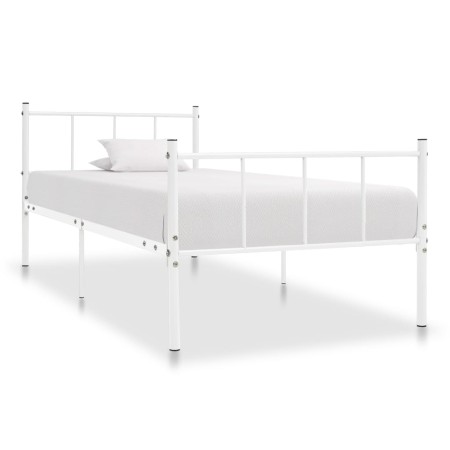 Bettgestell aus weißem Metall, 90 x 200 cm von vidaXL, Betten und Lattenroste - Ref: Foro24-284629, Preis: 82,04 €, Rabatt: %