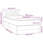 Boxspringbettmatratze und LED-Leuchten aus hellgrauem Stoff 90x200 cm von vidaXL, Betten und Lattenroste - Ref: Foro24-313392...