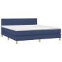 Box spring bed with mattress and LED blue fabric 180x200 cm by vidaXL, Beds and slatted bases - Ref: Foro24-3133899, Price: 5...