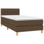 Box spring bed with LED mattress dark brown fabric 100x200 cm by vidaXL, Beds and slatted bases - Ref: Foro24-3133936, Price:...