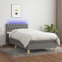 Cama box spring con colchón y LED tela gris oscuro 100x200 cm de vidaXL, Camas y somieres - Ref: Foro24-3133934, Precio: 344,...