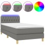 Cama box spring con colchón y LED tela gris oscuro 100x200 cm de vidaXL, Camas y somieres - Ref: Foro24-3133934, Precio: 344,...