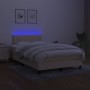 Cama box spring con colchón y LED tela crema 120x200 cm de vidaXL, Camas y somieres - Ref: Foro24-3133306, Precio: 387,27 €, ...