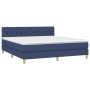 Cama box spring con colchón y LED tela azul 160x200 cm de vidaXL, Camas y somieres - Ref: Foro24-3133971, Precio: 513,33 €, D...