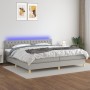 Cama box spring con colchón tela y LED gris claro 200x200 cm de vidaXL, Camas y somieres - Ref: Foro24-3133981, Precio: 583,2...