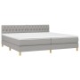 Cama box spring con colchón tela y LED gris claro 200x200 cm de vidaXL, Camas y somieres - Ref: Foro24-3133981, Precio: 583,2...