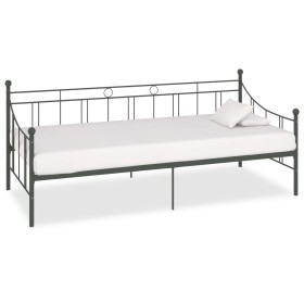 Estructura de cama de metal gris 90x200 cm de vidaXL, Camas y somieres - Ref: Foro24-284670, Precio: 108,99 €, Descuento: %