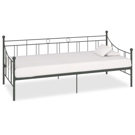 Gray metal bed frame 90x200 cm by vidaXL, Beds and slatted bases - Ref: Foro24-284670, Price: 108,82 €, Discount: %