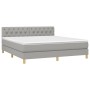 Cama box spring con colchón tela y LED gris claro 160x200 cm de vidaXL, Camas y somieres - Ref: Foro24-3133965, Precio: 513,4...