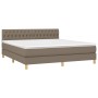 Box spring bed with LED mattress taupe gray fabric 180x200 cm by vidaXL, Beds and slatted bases - Ref: Foro24-3133977, Price:...