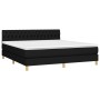 Cama box spring con colchón LED tela negro 180x200 cm de vidaXL, Camas y somieres - Ref: Foro24-3133975, Precio: 551,69 €, De...