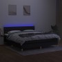 Cama box spring con colchón LED tela negro 180x200 cm de vidaXL, Camas y somieres - Ref: Foro24-3133975, Precio: 562,99 €, De...