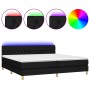 Cama box spring con colchón LED tela negro 200x200 cm de vidaXL, Camas y somieres - Ref: Foro24-3133983, Precio: 629,49 €, De...