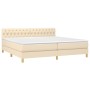 Cama box spring con colchón y LED tela crema 200x200 cm de vidaXL, Camas y somieres - Ref: Foro24-3133986, Precio: 642,50 €, ...