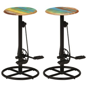 Kitchen stools 2 units recycled solid wood by vidaXL, Kitchen stools - Ref: Foro24-246412, Price: 195,99 €, Discount: %