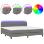 Cama box spring colchón y luces LED tela gris claro 200x200 cm de vidaXL, Camas y somieres - Ref: Foro24-3133422, Precio: 556...