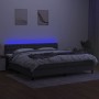 Boxspringbettmatratze und LED-Leuchten hellgrauer Stoff 200x200 cm von vidaXL, Betten und Lattenroste - Ref: Foro24-3133422, ...