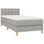 Cama box spring con colchón tela y LED gris claro 100x200 cm de vidaXL, Camas y somieres - Ref: Foro24-3134013, Precio: 312,6...