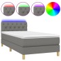 Cama box spring con colchón y LED tela gris oscuro 80x200 cm de vidaXL, Camas y somieres - Ref: Foro24-3133910, Precio: 292,3...