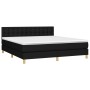 Box spring bed with LED mattress black fabric 180x200 cm by vidaXL, Beds and slatted bases - Ref: Foro24-3134055, Price: 540,...