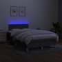 Cama box spring con colchón y LED tela gris oscuro 120x200 cm de vidaXL, Camas y somieres - Ref: Foro24-3133622, Precio: 384,...