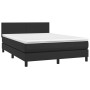 Box spring bed with mattress and LED black synthetic leather 140x190 cm by vidaXL, Beds and slatted bases - Ref: Foro24-31340...