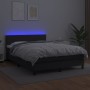 Box spring bed with mattress and LED black synthetic leather 140x190 cm by vidaXL, Beds and slatted bases - Ref: Foro24-31340...