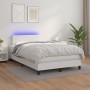 Boxspringbett mit Matratze und LED-weißem Kunstleder 120x200 cm von vidaXL, Betten und Lattenroste - Ref: Foro24-3134094, Pre...