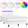 Cama box spring colchón y LED cuero sintético blanco 120x200 cm de vidaXL, Camas y somieres - Ref: Foro24-3134094, Precio: 42...