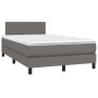 Box spring bed with mattress and LED gray synthetic leather 120x200 cm by vidaXL, Beds and slatted bases - Ref: Foro24-313409...