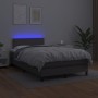 Box spring bed with mattress and LED gray synthetic leather 120x200 cm by vidaXL, Beds and slatted bases - Ref: Foro24-313409...