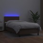 Box spring bed and LED mattress brown synthetic leather 90x200 cm by vidaXL, Beds and slatted bases - Ref: Foro24-3134084, Pr...