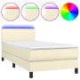 Boxspringbett und LED-Matratze cremefarbenes Kunstleder 90x200 cm von vidaXL, Betten und Lattenroste - Ref: Foro24-3134083, P...