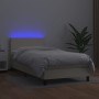 Box spring bed and LED mattress cream synthetic leather 90x200 cm by vidaXL, Beds and slatted bases - Ref: Foro24-3134083, Pr...