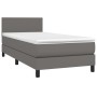 Box spring bed with mattress and LED gray synthetic leather 100x200 cm by vidaXL, Beds and slatted bases - Ref: Foro24-313409...