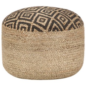 Black handmade pouf 45x30 cm jute by vidaXL, Ottomans - Ref: Foro24-248086, Price: 67,12 €, Discount: %