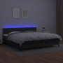 Cama box spring colchón y LED cuero sintético negro 200x200 cm de vidaXL, Camas y somieres - Ref: Foro24-3134123, Precio: 621...