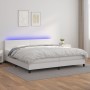 Box spring bed with mattress and LED white synthetic leather 200x200 cm by vidaXL, Beds and slatted bases - Ref: Foro24-31341...