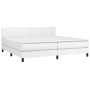 Box spring bed with mattress and LED white synthetic leather 200x200 cm by vidaXL, Beds and slatted bases - Ref: Foro24-31341...