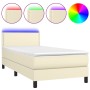 Boxspringbett und LED-Matratze cremefarbenes Kunstleder 80x200 cm von vidaXL, Betten und Lattenroste - Ref: Foro24-3134131, P...