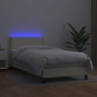 Box spring bed and LED mattress cream synthetic leather 80x200 cm by vidaXL, Beds and slatted bases - Ref: Foro24-3134131, Pr...