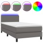 Boxspringbett mit Matratze und LED-grauem Kunstleder 100x200 cm von vidaXL, Betten und Lattenroste - Ref: Foro24-3134151, Pre...