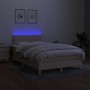 Cama box spring con colchón y LED tela crema 120x200 cm de vidaXL, Camas y somieres - Ref: Foro24-3133626, Precio: 390,33 €, ...