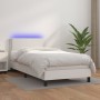 Cama box spring y colchón LED cuero sintético blanco 90x190 cm de vidaXL, Camas y somieres - Ref: Foro24-3134136, Precio: 330...