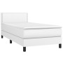 Box spring bed and LED mattress white synthetic leather 90x190 cm by vidaXL, Beds and slatted bases - Ref: Foro24-3134136, Pr...