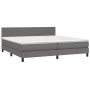 Box spring bed with mattress and LED gray synthetic leather 200x200 cm by vidaXL, Beds and slatted bases - Ref: Foro24-313412...